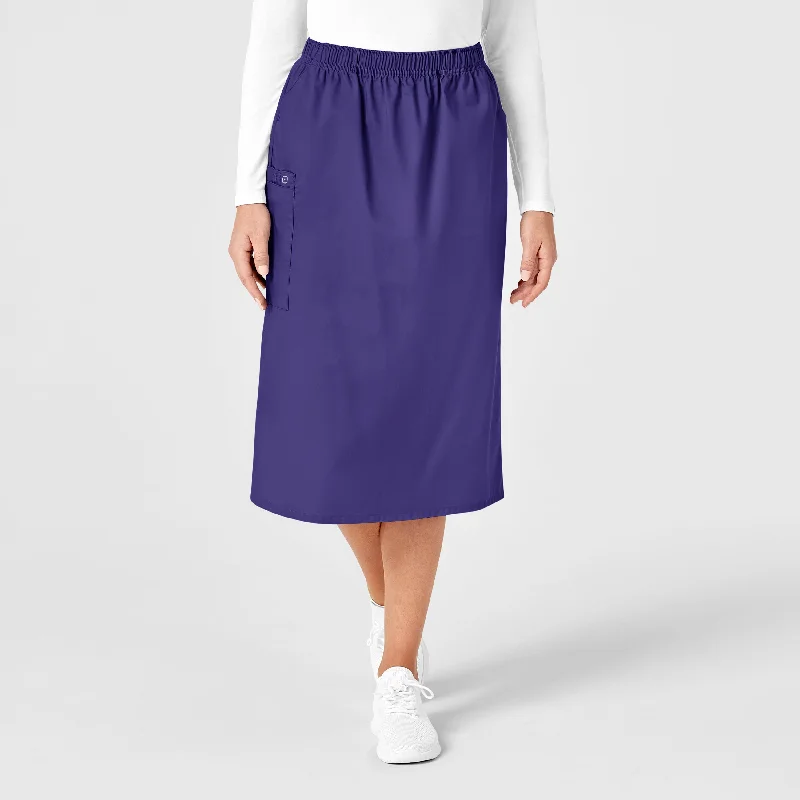 New Season Fashion Preview Sale WonderWORK Women's Pull On Cargo Scrub Skirt - Grape