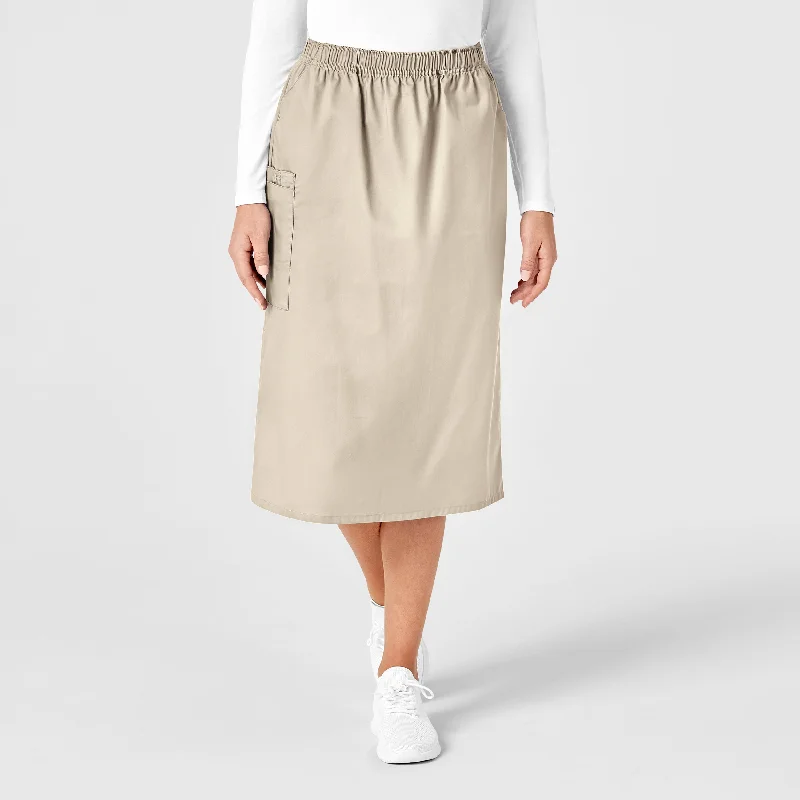 Everyday Basics WonderWORK Women's Pull On Cargo Scrub Skirt - Khaki