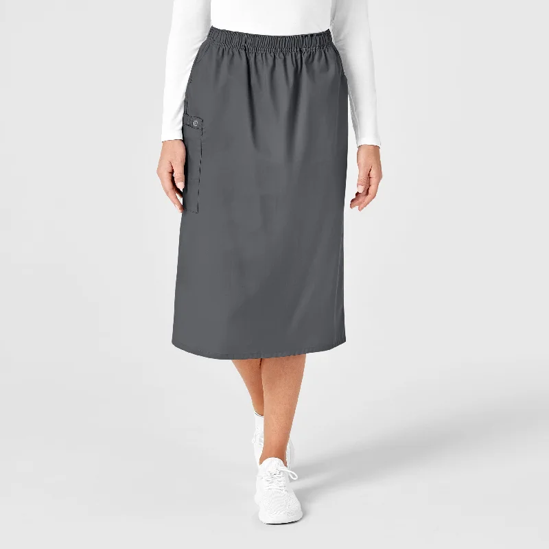 Trend Setting Wardrobe WonderWORK Women's Pull On Cargo Scrub Skirt - Pewter