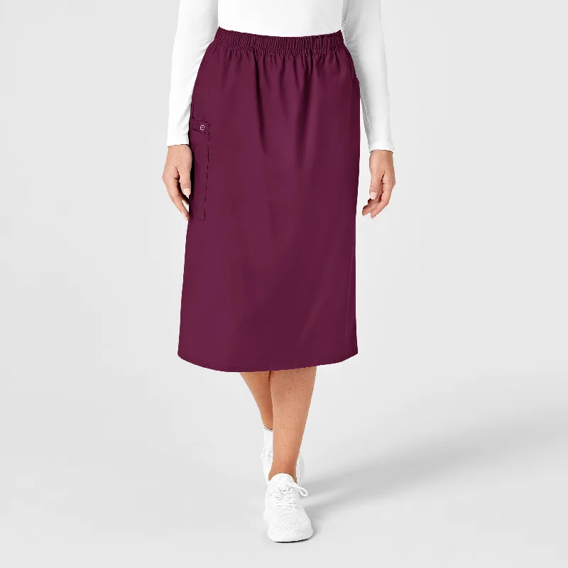 Limited Time Offer WonderWORK Women's Pull On Cargo Scrub Skirt - Wine